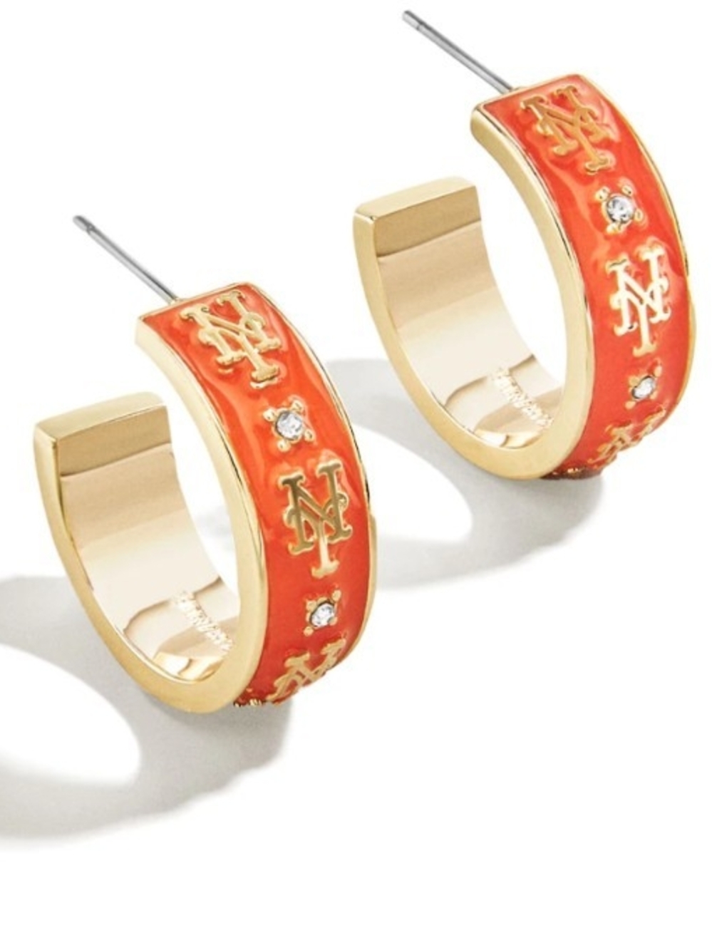 New York Mets WEAR By Erin Andrews x BaubleBar Enamel Hoop Earrings